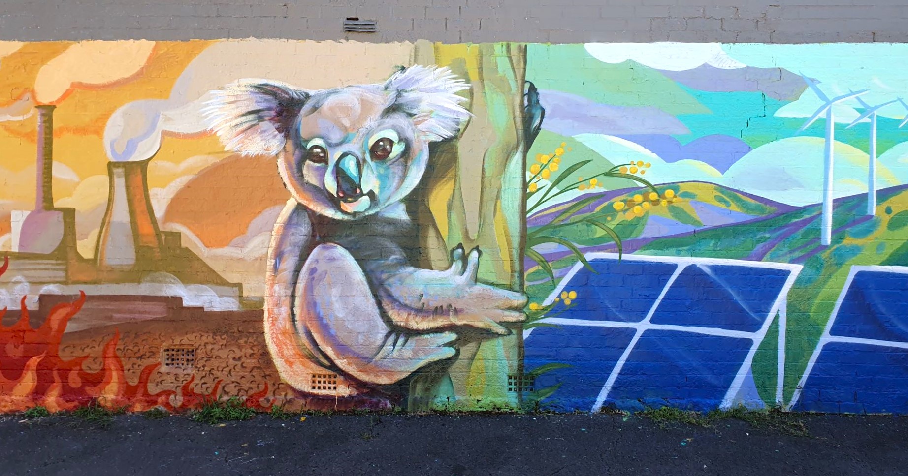 Renewable energy mural lights up Newtown